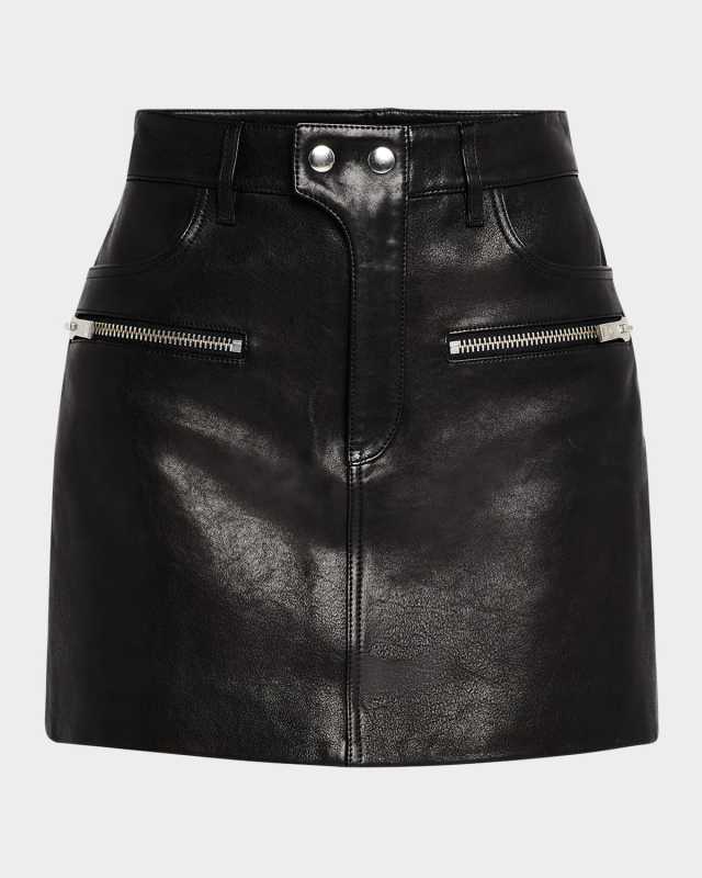 Steel Leather Mini Skirt
